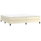 vidaXL Cama box spring con colchón cuero sintético crema 200x200 cm