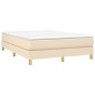 vidaXL Cama box spring con colchón tela color crema 140x190 cm
