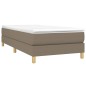vidaXL Cama box spring con colchón tela gris taupe 90x190 cm
