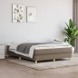 vidaXL Cama box spring con colchón tela gris taupe 140x200 cm vidaXL Cama box spring con colchón tela gris taupe 140x200 cm
