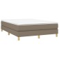 vidaXL Cama box spring con colchón tela gris taupe 140x200 cm vidaXL Cama box spring con colchón tela gris taupe 140x200 cm