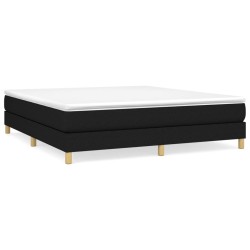 vidaXL Cama box spring con colchón tela negro 180x200 cm