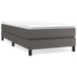 vidaXL Cama box spring con colchón cuero sintético gris 80x200 cm vidaXL Cama box spring con colchón cuero sintético gris 80x200 cm