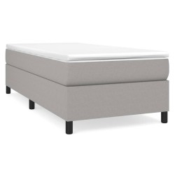 vidaXL Cama box spring con colchón tela gris claro 100x200 cm