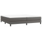 vidaXL Cama box spring con colchón cuero sintético gris 200x200 cm vidaXL Cama box spring con colchón cuero sintético gris 200x200 cm