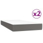 vidaXL Cama box spring con colchón cuero sintético gris 200x200 cm vidaXL Cama box spring con colchón cuero sintético gris 200x200 cm