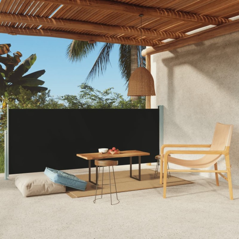 vidaXL Toldo lateral retráctil de jardín negro 117x300 cm vidaXL Toldo lateral retráctil de jardín negro 117x300 cm