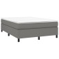 vidaXL Cama box spring con colchón tela gris oscuro 140x190 cm vidaXL Cama box spring con colchón tela gris oscuro 140x190 cm