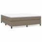 vidaXL Cama box spring con colchón tela gris taupe 160x200 cm vidaXL Cama box spring con colchón tela gris taupe 160x200 cm