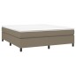 vidaXL Cama box spring con colchón tela gris taupe 160x200 cm vidaXL Cama box spring con colchón tela gris taupe 160x200 cm