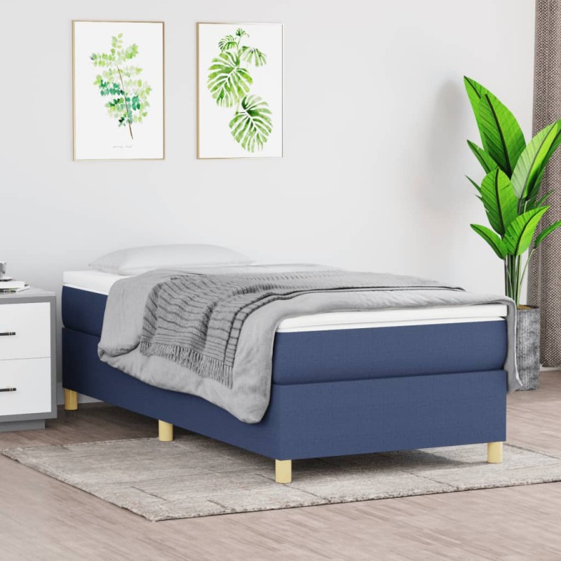 vidaXL Cama box spring con colchón tela azul 80x200 cm vidaXL Cama box spring con colchón tela azul 80x200 cm