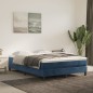 vidaXL Cama box spring con colchón terciopelo azul oscuro 140x190 cm vidaXL Cama box spring con colchón terciopelo azul oscuro 140x190 cm