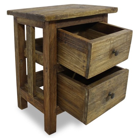 vidaXL Mesita de noche de madera maciza reciclada 40x30x51 cm