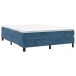 vidaXL Cama box spring con colchón terciopelo azul oscuro 140x190 cm vidaXL Cama box spring con colchón terciopelo azul oscuro 140x190 cm