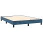 vidaXL Cama box spring con colchón terciopelo azul oscuro 140x190 cm vidaXL Cama box spring con colchón terciopelo azul oscuro 140x190 cm