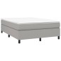 vidaXL Cama box spring con colchón tela gris claro 140x200 cm