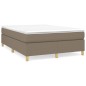vidaXL Cama box spring con colchón tela gris taupe 140x200 cm