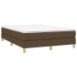 vidaXL Cama box spring con colchón tela marrón oscuro 140x190 cm vidaXL Cama box spring con colchón tela marrón oscuro 140x190 cm