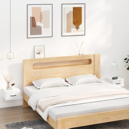 vidaXL Mesitas de noche de pared 2 uds blanco brillante 35x35x20 cm  