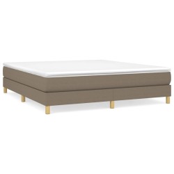 vidaXL Cama box spring con colchón tela gris taupe 160x200 cm