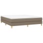 vidaXL Cama box spring con colchón tela gris taupe 160x200 cm vidaXL Cama box spring con colchón tela gris taupe 160x200 cm