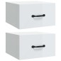 vidaXL Mesitas de noche de pared 2 uds blanco brillante 35x35x20 cm  