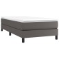 vidaXL Cama box spring con colchón cuero sintético gris 90x200 cm