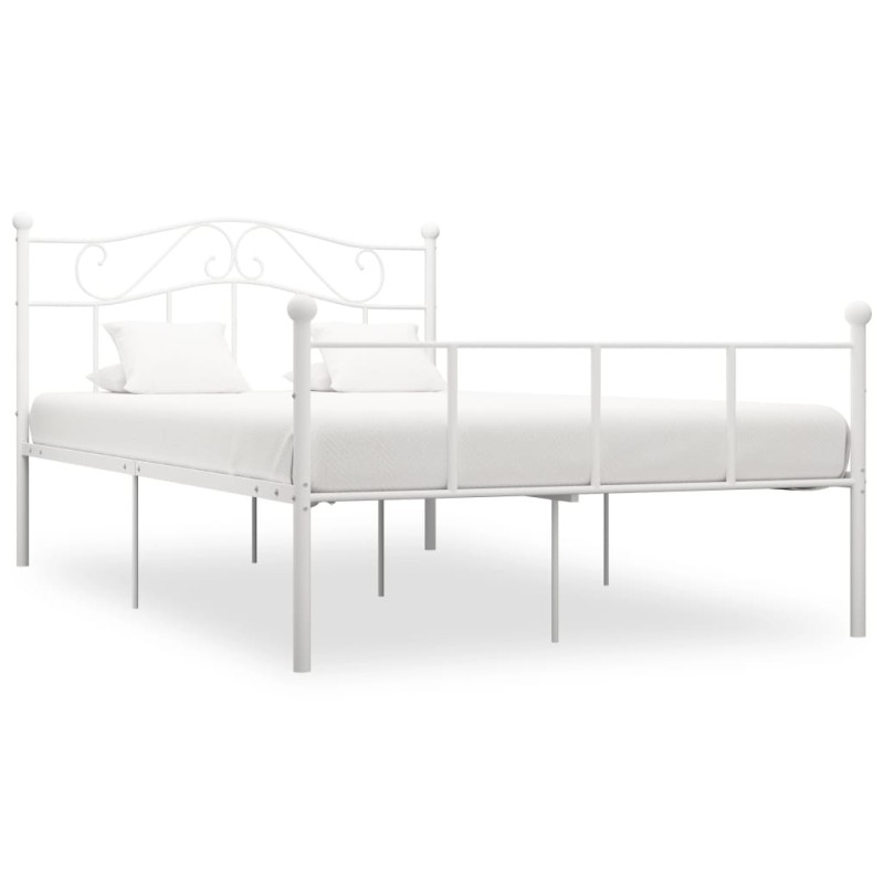 vidaXL Estructura de cama de metal blanco 140x200 cm vidaXL Estructura de cama de metal blanco 140x200 cm