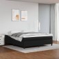 vidaXL Cama box spring con colchón cuero sintético negro 180x200 cm