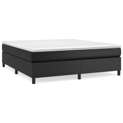 vidaXL Cama box spring con colchón cuero sintético negro 180x200 cm