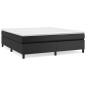 vidaXL Cama box spring con colchón cuero sintético negro 180x200 cm