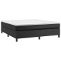 vidaXL Cama box spring con colchón cuero sintético negro 180x200 cm