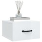 vidaXL Mesitas de noche de pared 2 uds blanco brillante 35x35x20 cm  