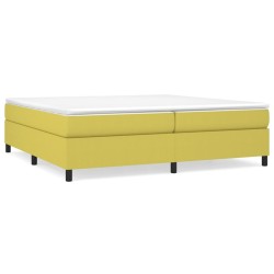 vidaXL Cama box spring con colchón tela verde 200x200 cm