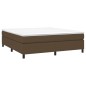 vidaXL Cama box spring con colchón tela marrón oscuro 180x200 cm vidaXL Cama box spring con colchón tela marrón oscuro 180x200 cm