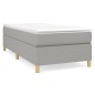 vidaXL Cama box spring con colchón tela gris claro 90x190 cm