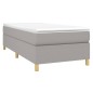 vidaXL Cama box spring con colchón tela gris claro 90x190 cm
