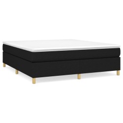 vidaXL Cama box spring con colchón tela negro 160x200 cm