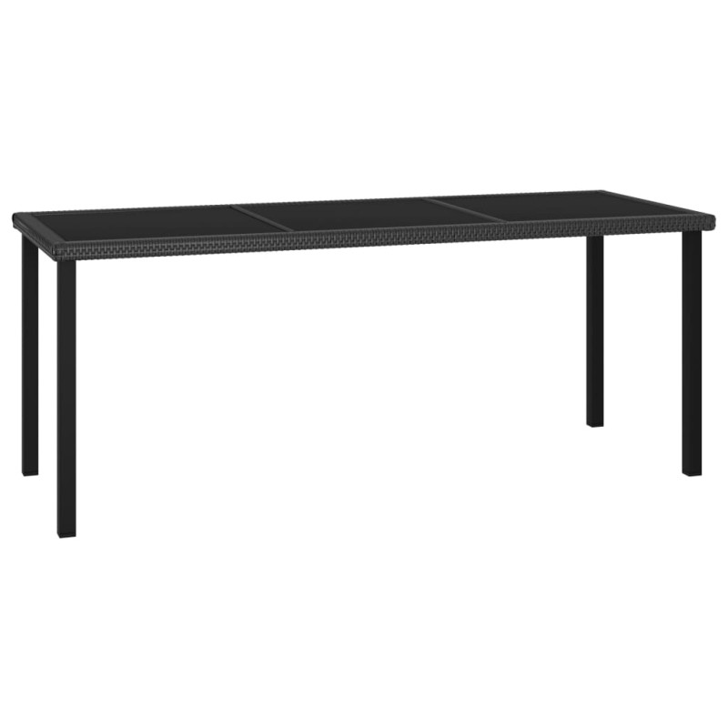 vidaXL Mesa de comedor para jardín ratán sintético negro 180x70x73 cm vidaXL Mesa de comedor para jardín ratán sintético negro 180x70x73 cm