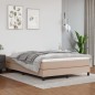 vidaXL Cama box spring con colchón cuero sintético capuchino 140x190cm vidaXL Cama box spring con colchón cuero sintético capuchino 140x190cm