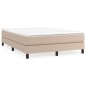 vidaXL Cama box spring con colchón cuero sintético capuchino 140x190cm vidaXL Cama box spring con colchón cuero sintético capuchino 140x190cm