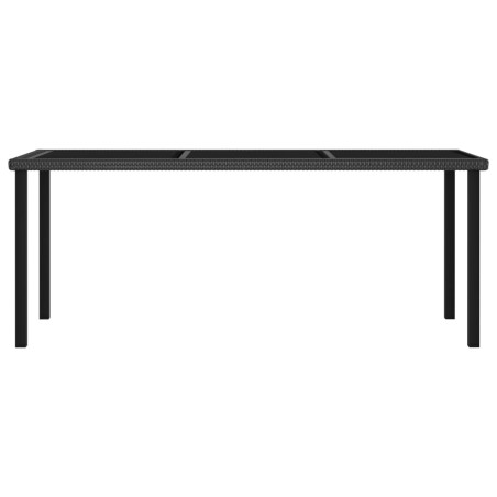 vidaXL Mesa de comedor para jardín ratán sintético negro 180x70x73 cm