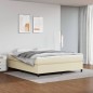 vidaXL Cama box spring con colchón cuero sintético crema 180x200 cm