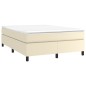 vidaXL Cama box spring con colchón cuero sintético crema 180x200 cm