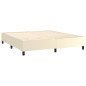 vidaXL Cama box spring con colchón cuero sintético crema 180x200 cm