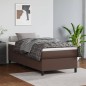 vidaXL Cama box spring con colchón cuero sintético marrón 100x200 cm vidaXL Cama box spring con colchón cuero sintético marrón 100x200 cm