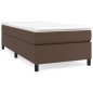 vidaXL Cama box spring con colchón cuero sintético marrón 100x200 cm vidaXL Cama box spring con colchón cuero sintético marrón 100x200 cm