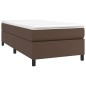 vidaXL Cama box spring con colchón cuero sintético marrón 100x200 cm vidaXL Cama box spring con colchón cuero sintético marrón 100x200 cm