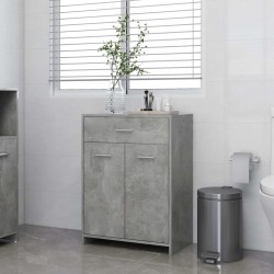 vidaXL Armario de baño madera contrachapada gris hormigón 60x33x80 cm