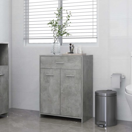 vidaXL Armario de baño madera contrachapada gris hormigón 60x33x80 cm